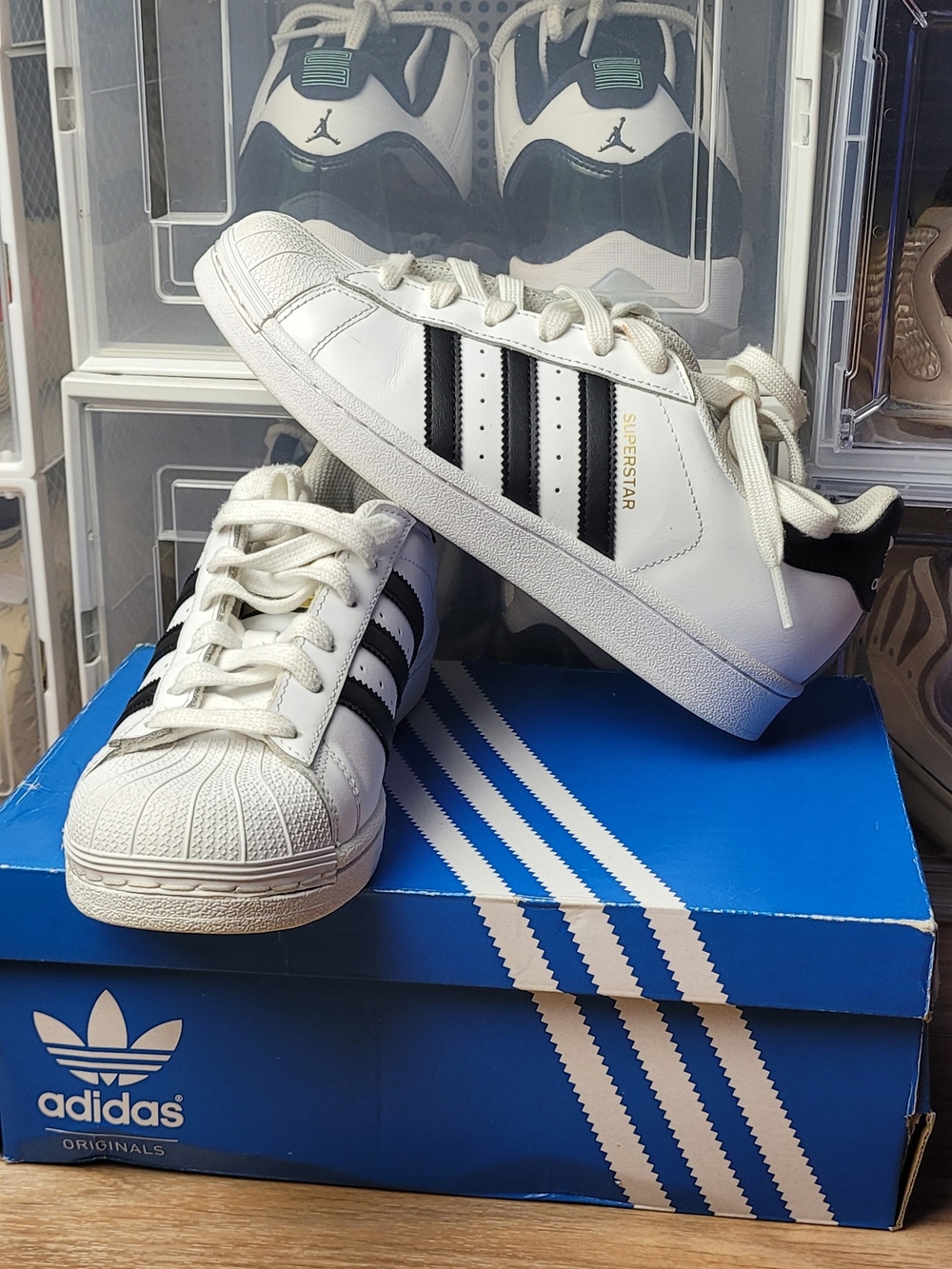 Adidas Superstar White Black Gold Sneakers Retro OG EG4958 Mens 5